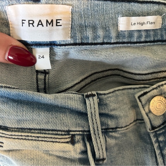 Frame Le High Flare High Rise Stretch Flare Jeans - Picture 14 of 16